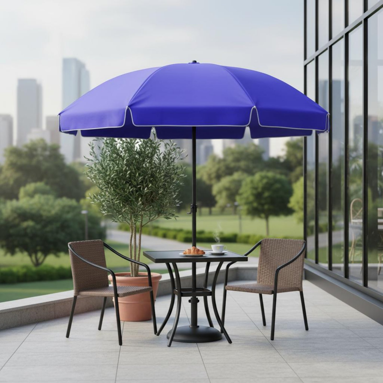 Outdoor Furniture Vendors - مظلة دائرية مقاومة للعوامل الجوية، مظلة