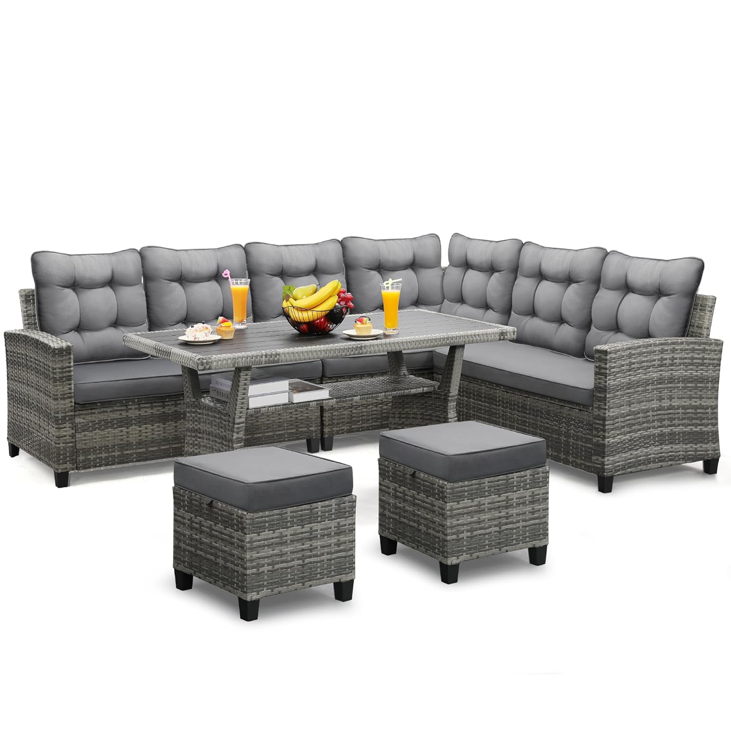 Outdoor Furniture Grey - طقم أثاث للفناء مكون من 6