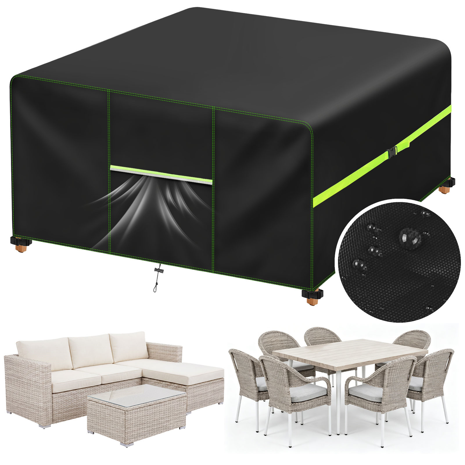 Outdoor Furniture Cafe - غطاء أثاث الحدائق مع فتحات تهوية،