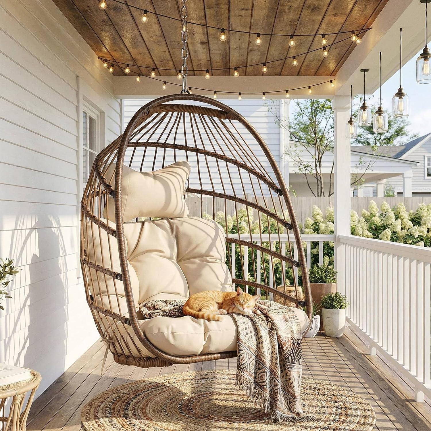 Outdoor Furniture Egg Chair - كرسي بيضاوي معلق للخارج بدون حامل،