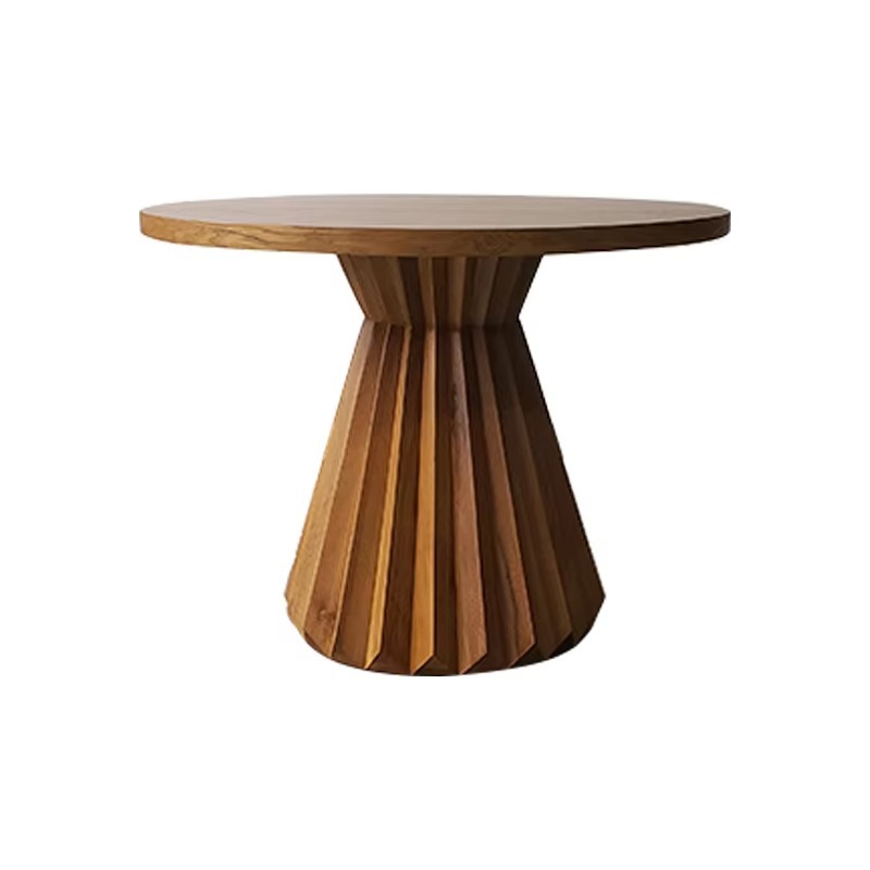 Outdoor Furniture Cafe - طاولة طعام دائرية عصرية من خشب