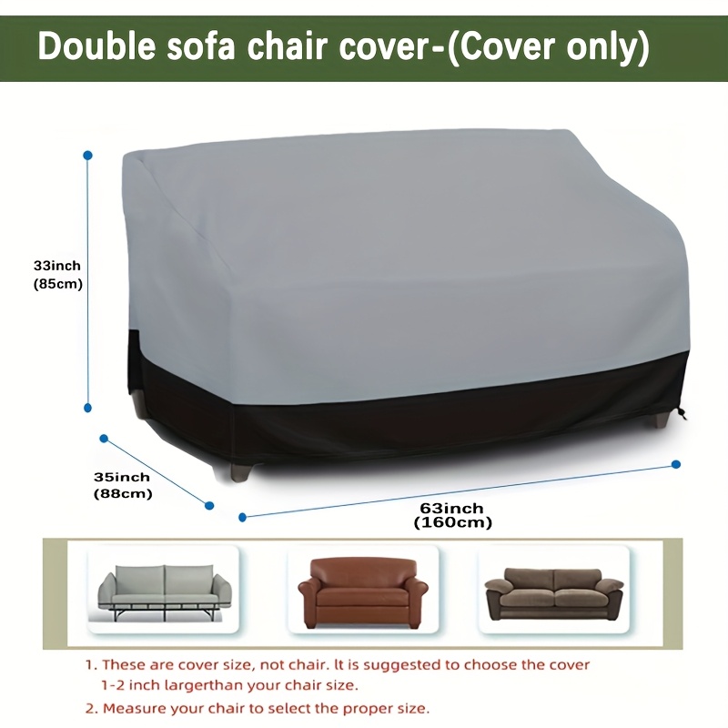 Outdoor Furniture Grey - غطاء أريكة رمادي بثلاثة مقاعد، غطاء