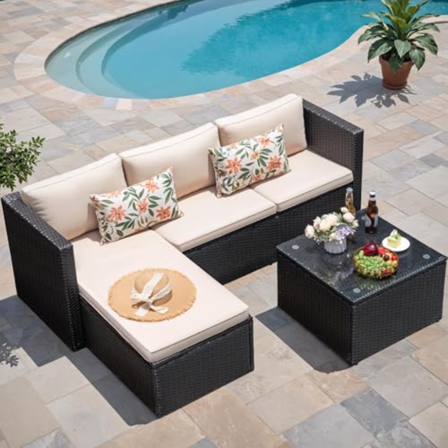 Outdoor Furniture Plus - طقم أثاث للفناء الخارجي: أريكة قطاعية