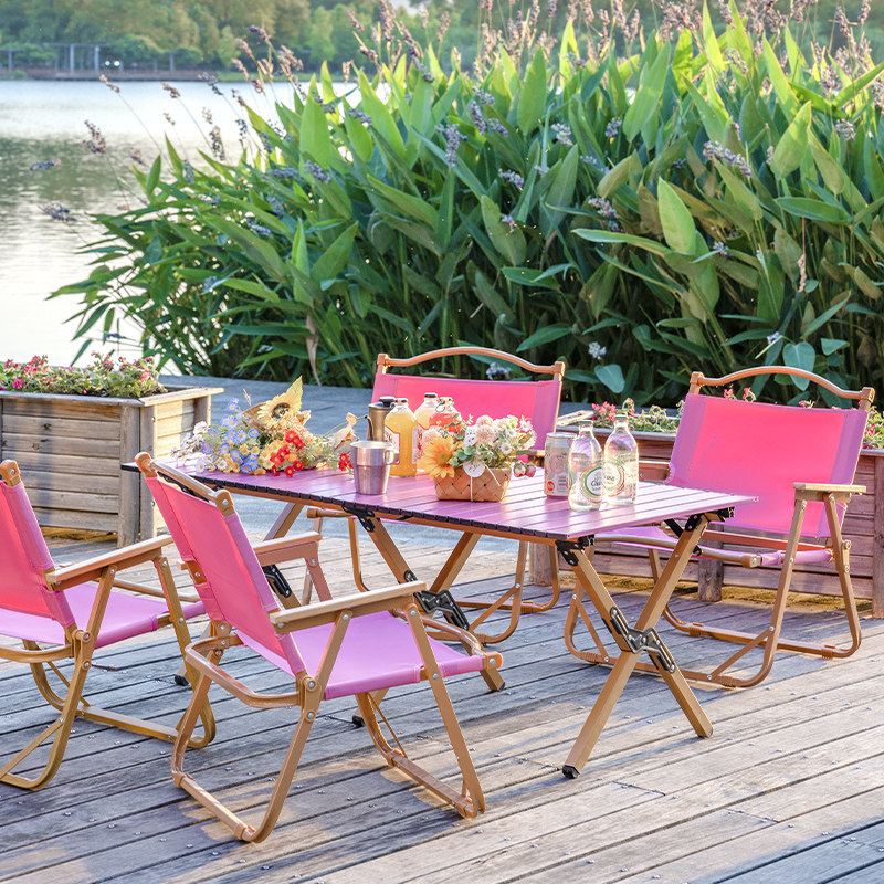 Outdoor Furniture Egg Chair - طاولة قابلة للطي محمولة مع 4