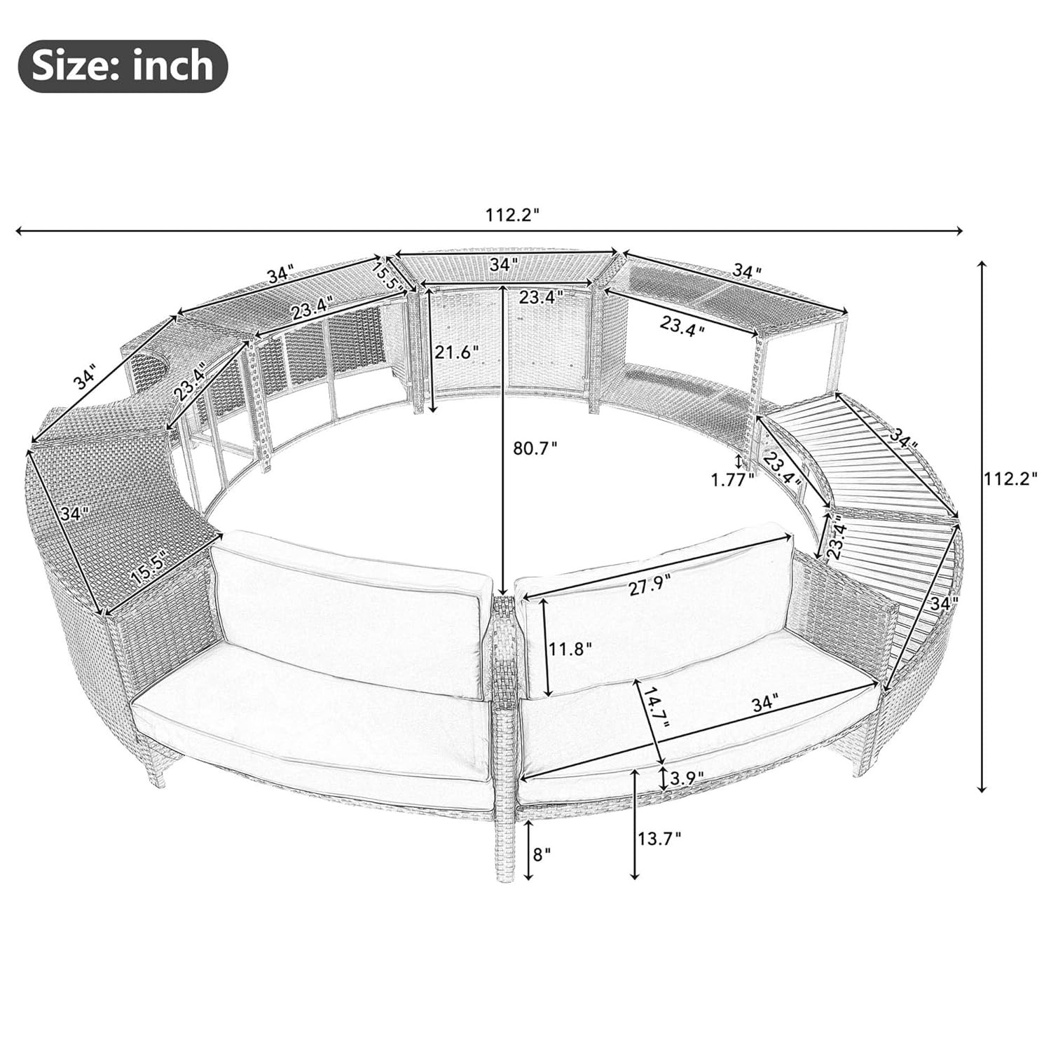 طقم أريكة من الروطان للشرفة مع - مراجعة Outdoor Furniture Grey وسعره
