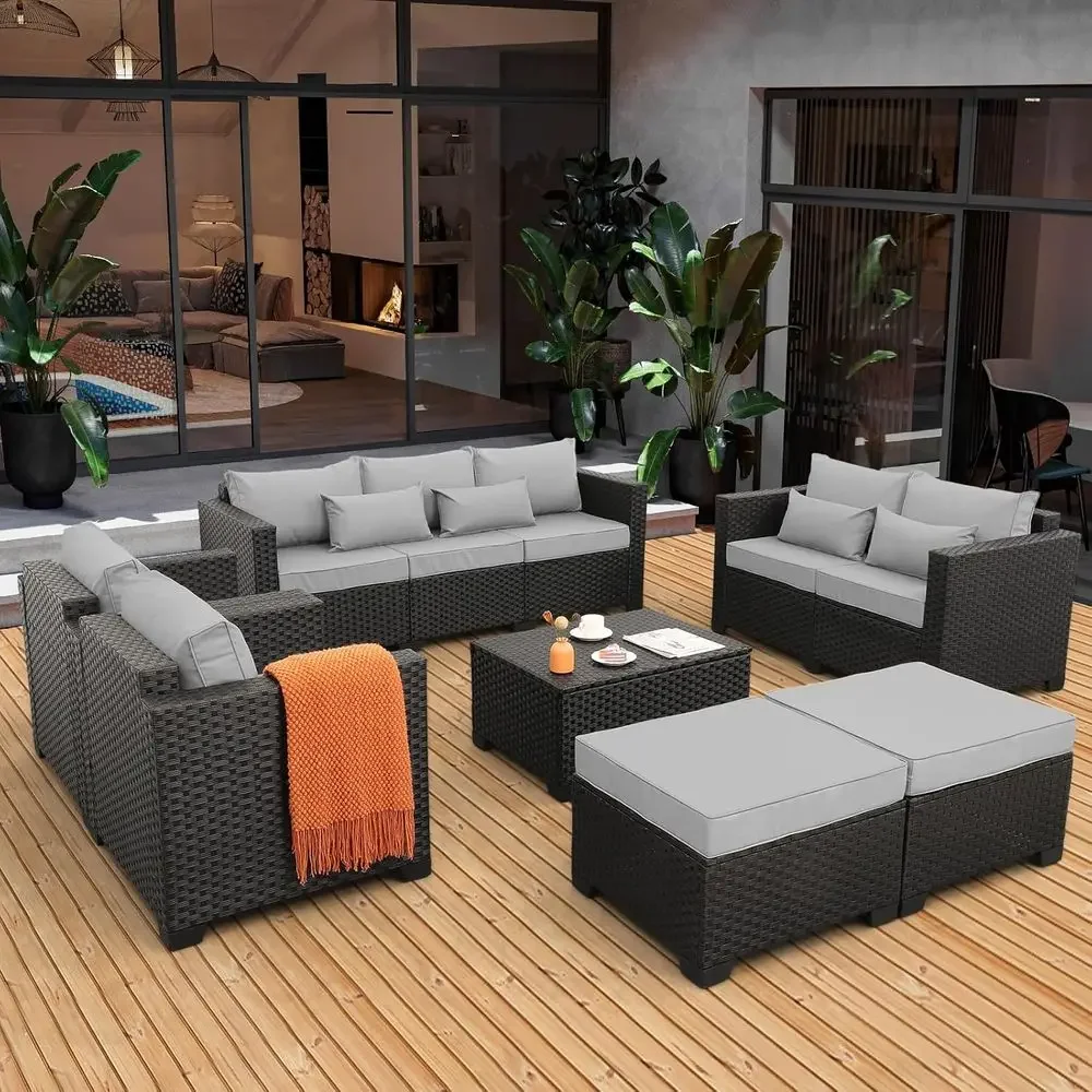 طقم أثاث خارجي مكون من 7 قطع م - مراجعة Outdoor Furniture Grey وسعره
