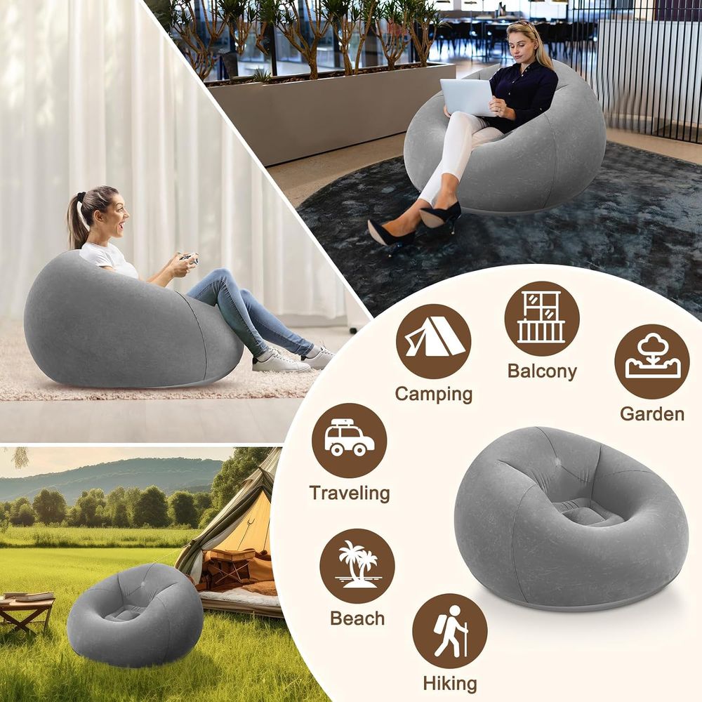 كراسي بين باج قابلة للنفخ، أري - مراجعة Outdoor Furniture Grey وسعره