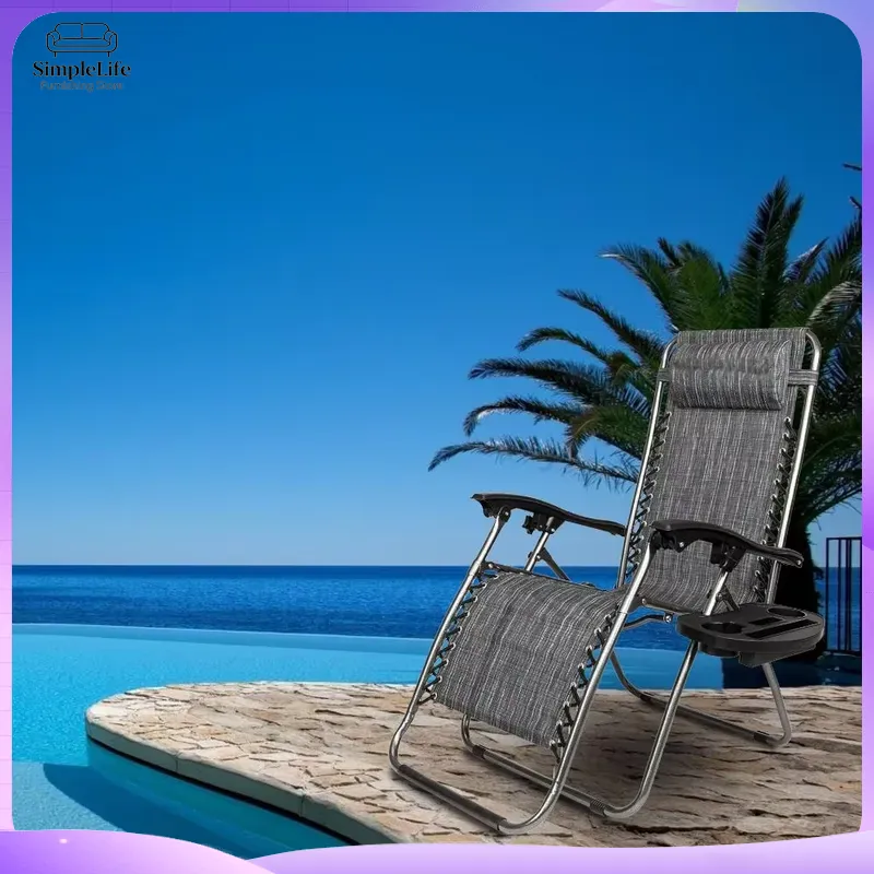 كرسي استرخاء قابل للطي بتصميم  - مراجعة Outdoor Furniture Grey وسعره