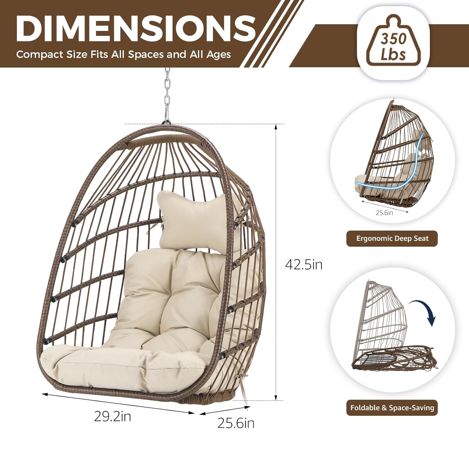 كرسي بيضاوي معلق للخارج بدون ح - مراجعة Outdoor Furniture Egg Chair وسعره