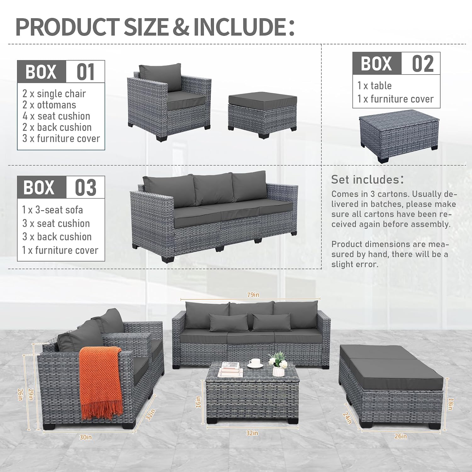 طقم أثاث فناء خارجي من 6 قطع م - مراجعة Outdoor Furniture Grey وسعره