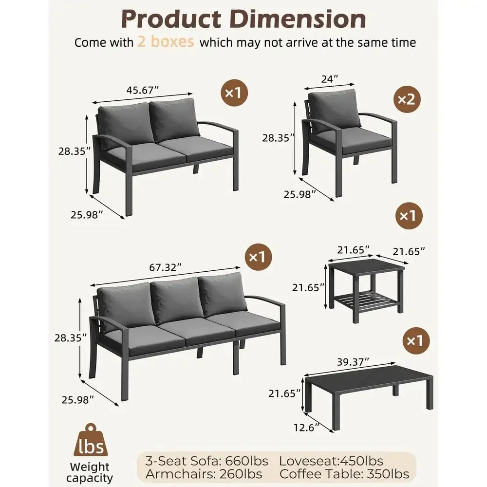 طقم أثاث خارجي مكون من 6 قطع م - مراجعة Outdoor Furniture Grey وسعره