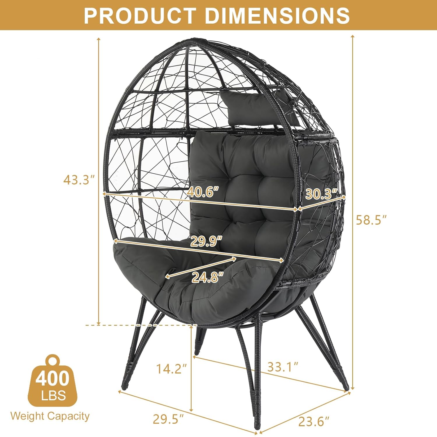 كرسي بيضاوي كبير الحجم من الخي - مراجعة Outdoor Furniture Egg Chair وسعره