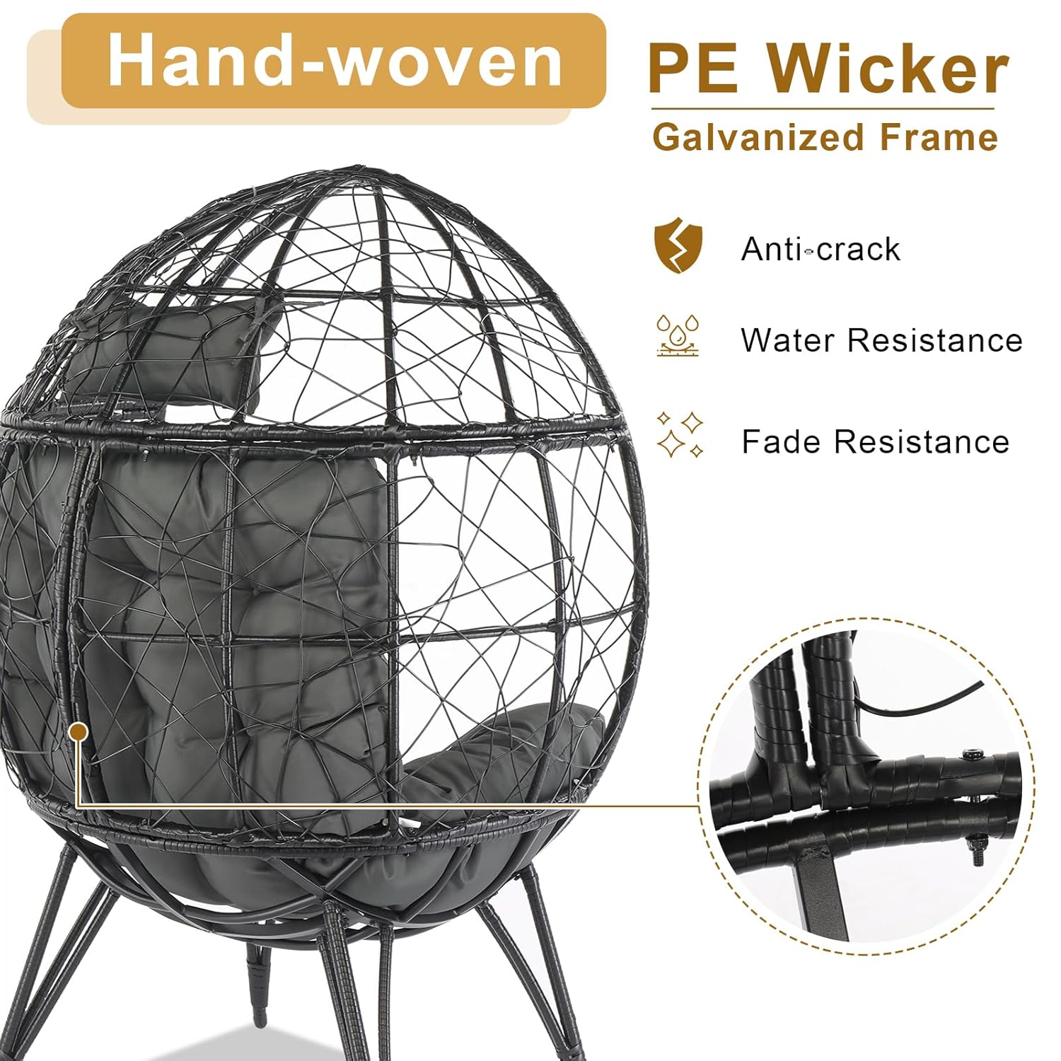 كرسي بيضاوي كبير الحجم من الخي - مراجعة Outdoor Furniture Egg Chair وسعره