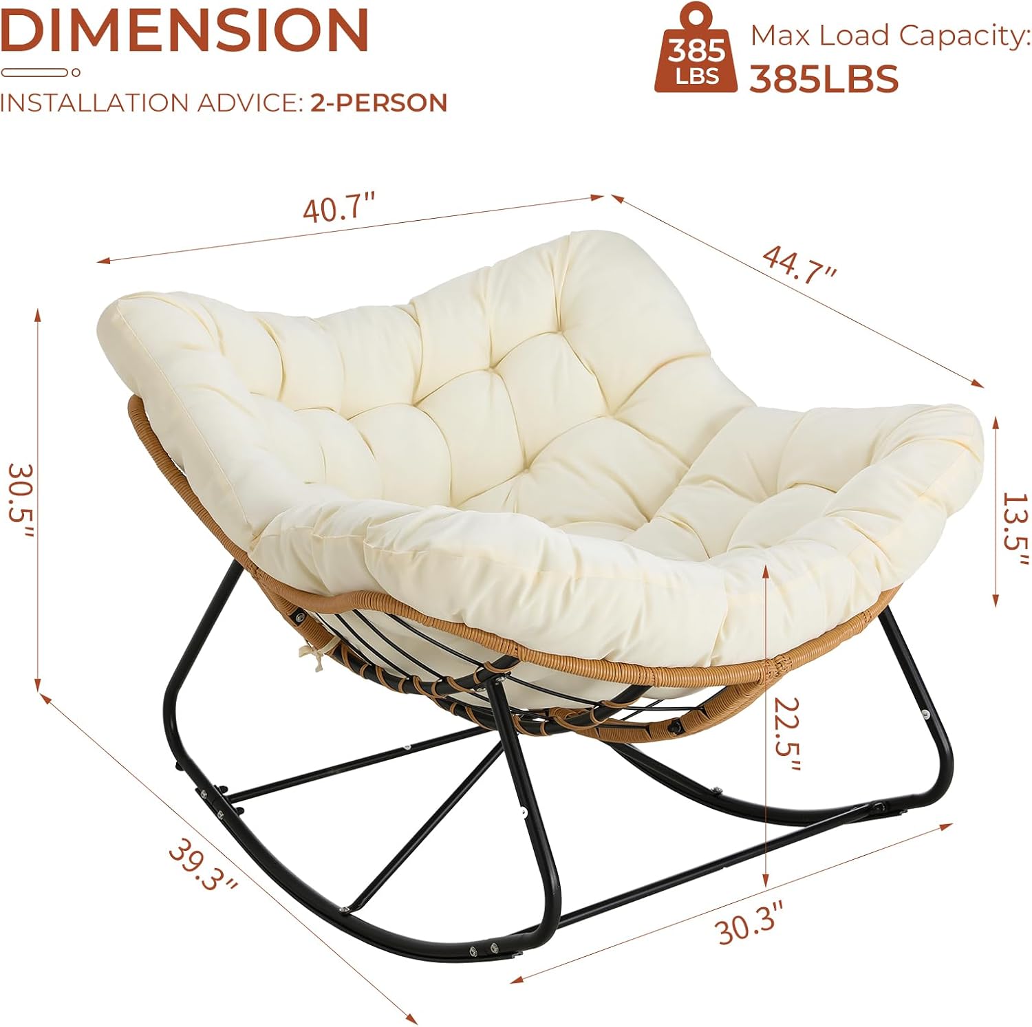 كرسي هزاز باباسان كبير الحجم ل - مراجعة Outdoor Furniture Egg Chair وسعره